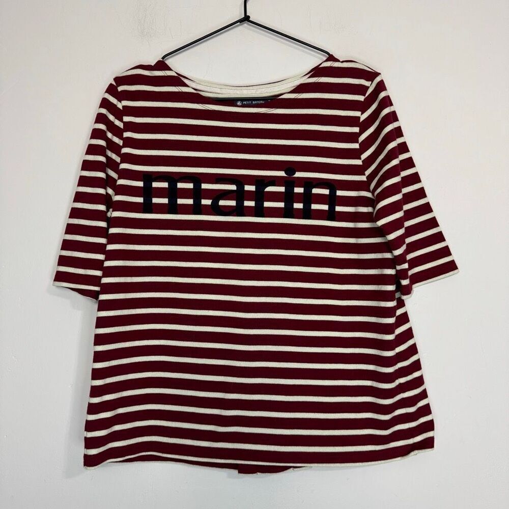 Petit Bateau Marin Striped Half Sleeve Top M